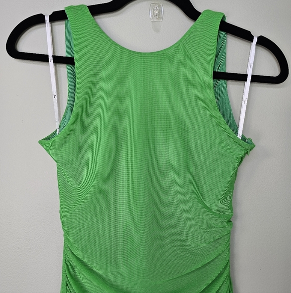 Lulus Karise Green Mesh Ruched Backless Maxi Dress, Size Small - Picture 8 of 11